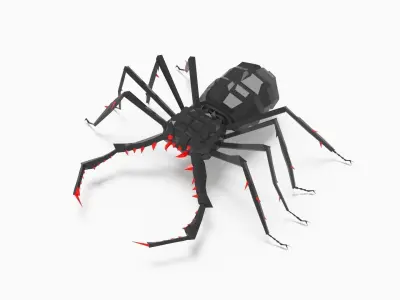 Bug low poly spider 3D model
