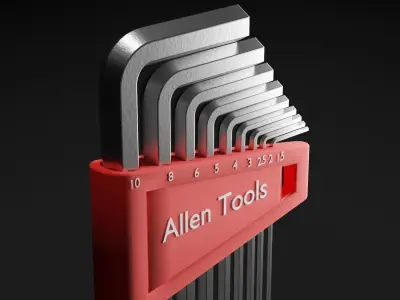 Allen key set - Long rounded 3D model