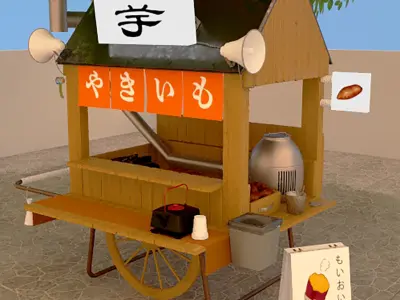 Baked sweet potato cart 3D model