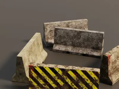 Concrete barriers  3D Model Pack buy