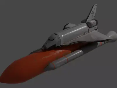 Shuttle Rocket Low-poly 3D model