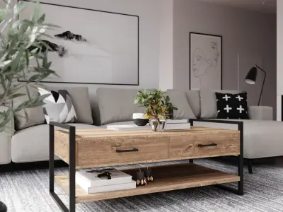  Timber Replica Simpli Home Rustic Coffee Table Model 