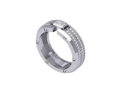 Emerald Radiant Ring 3D print model 21