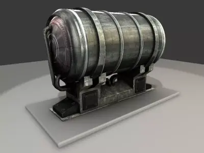 Metal Water Tank Low-poly 3D model