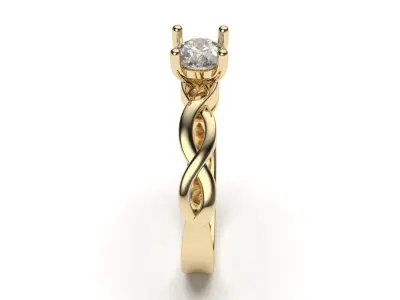 solitaire with ring sizes  8 part S116 3D print model