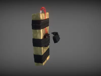 C-4 C4 explosive Low-poly 3D model