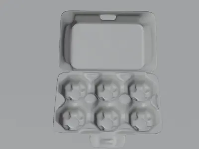 Rigged Egg Box 3D Model Including 6 Easter Eggs Low-poly 3D model