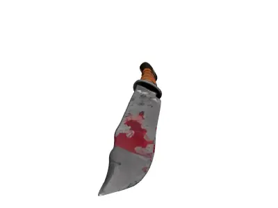 Bloody Bowie Knife Game Ready Low-poly 3D model