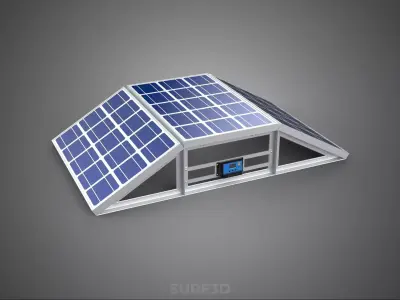 ROOF ARRAY SOLAR CELL PANEL MODULAR CONTROLLER CHARGE REGULATOR 3D model