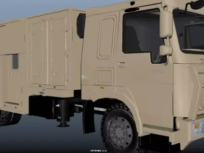 Mobile Military Command Support Truck 3D Model 3D model