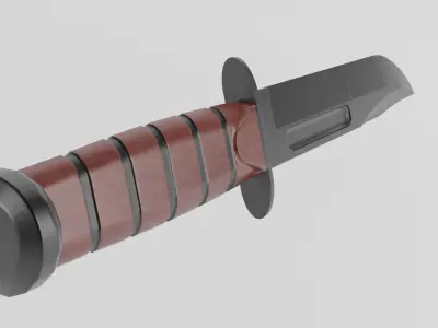 Low Poly Combat Knife  Low-poly 3D model