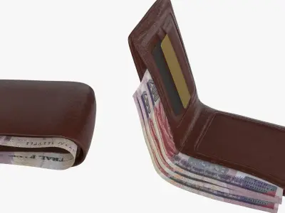 Egypt 200 Pounds Wallet Money Purse 3D model