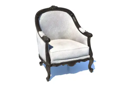 Royal Antique Armchair   PBR Realistic 3D Model  Free Download Low-poly 3D model