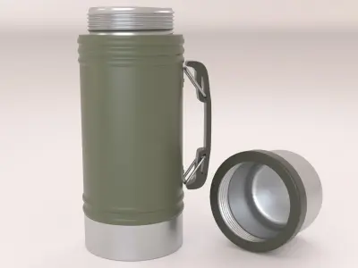 Metal Lunch Box with Thermos 3D model
