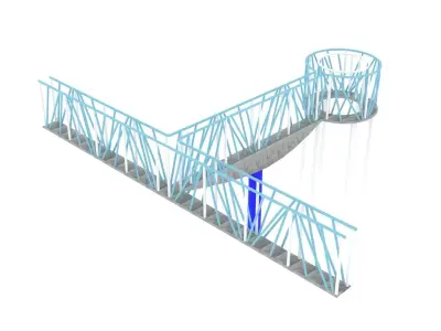 Industrial Anchor Platform With Railings 3D model