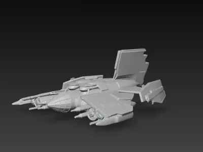Sci-Fi Military Dropship Spacecraft 3D Print STL 3D print model