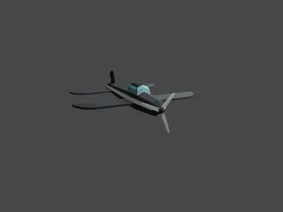 Airplane Collection - 3 Lowpoly Airplane fighter plane Low-poly 3D model