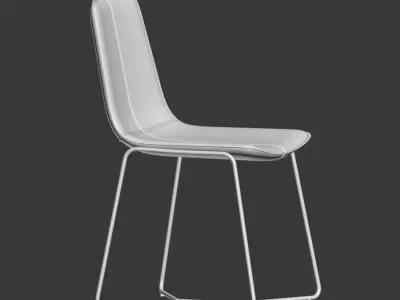 Slope Leather Dining Chair Westelm 3D model