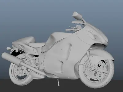 Suzuki Hayabusa GSX1300R Super Bike Low-poly 3D model
