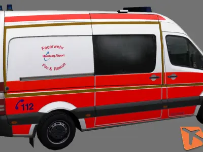 Mercedes-Benz Sprinter rescue Low-poly 3D model