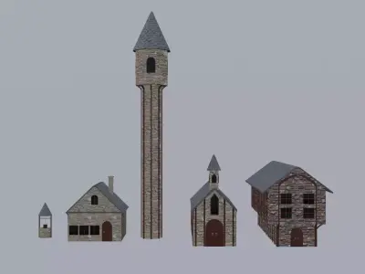 Village Buildings Collection  3D model