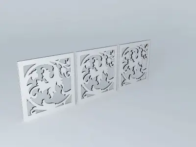 WOODEN FLORAL CUT OUT 1  Free 3D model