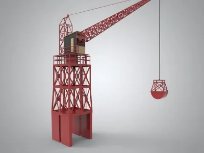 Industrial and port crane Low-poly 3D model purchase