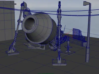 design machine Low-poly 3D model