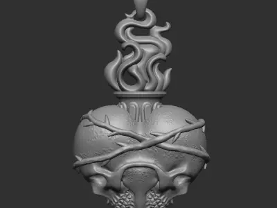 Skull Heart Pendant 3D print model