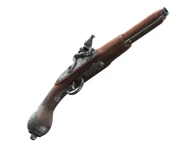 Steampunk Gun Low-poly 3D model