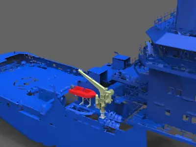Davit with boat for NORDIC Graupner 3D print model