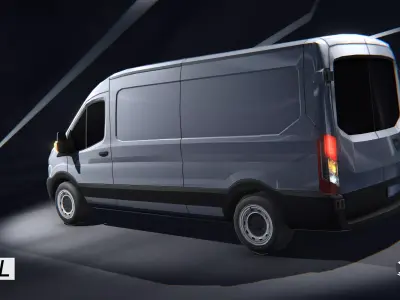 Gridlock - Van Commercial - PBR Game ready courier vehicle Low-poly 3D model
