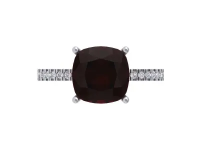 Cushion Solitaire Ring 3D print model