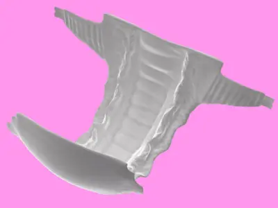 Diaper disposable Low-poly 3D model