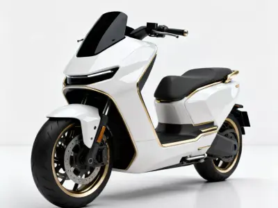 Realistic Futuristic Scooter 3D Model Low-poly 3D model