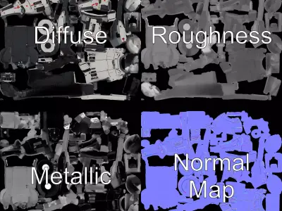 Futuristic Missile Launcher Model Pack Low-poly 3D model