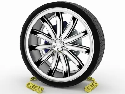 ORTAS CAR WHEEL RIM 108 GAME READY WHEEL RIM TIRE 3D model