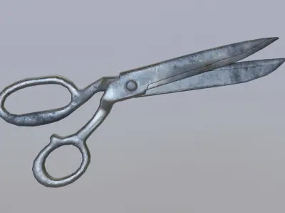 Old Scissors Low-poly 3D model