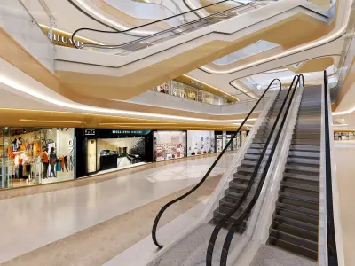 Shopping Mall interior Low-poly 3D model get