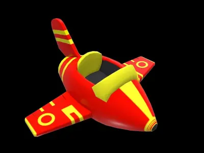 Toon style jet 3d model for mobile gaming  Low-poly 3D model