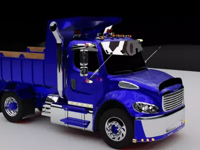 Camion volquete freightliner m2 Low-poly 3D model