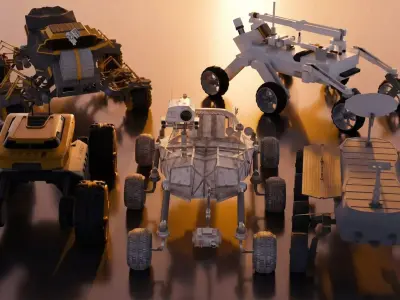 Space Rover Pack Of 5 3D model
