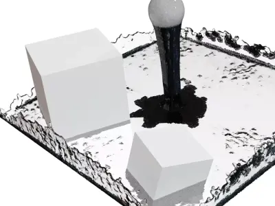 3d water falling Free 3D model