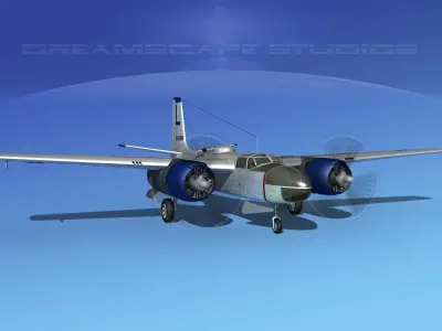 Douglas A-26C Invader V10 USAAF 3D model