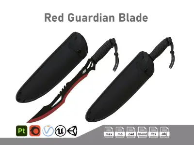 Red Guardian Twin Machete Low-poly 3D model