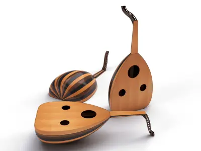 Moroccan lute traditional music culture 3D model