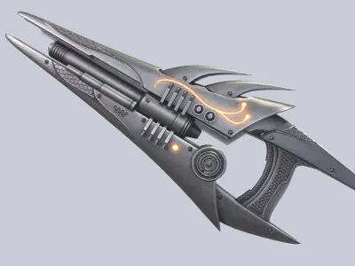 Alien blaster Low-poly 3D model purchase