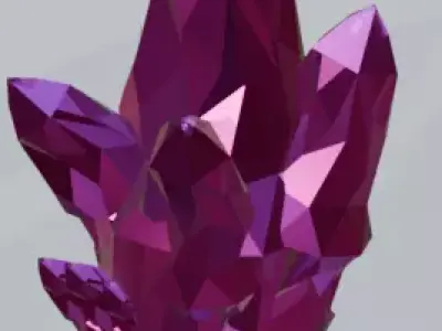 Stylized Magic Crystal Pack 6 Fantasy Crystals Game Ready Low-poly 3D model