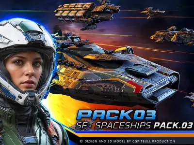 STARSHIPS - Pack03 Low-poly 3D model