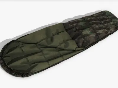 Sleeping Bag Military Low-poly 3D model